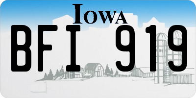 IA license plate BFI919