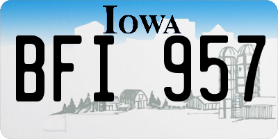 IA license plate BFI957
