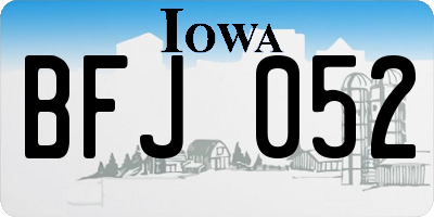 IA license plate BFJ052
