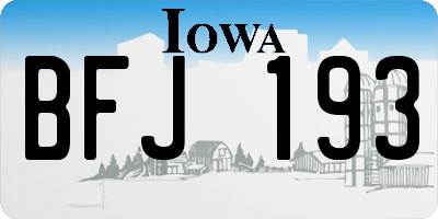 IA license plate BFJ193