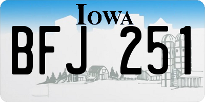 IA license plate BFJ251