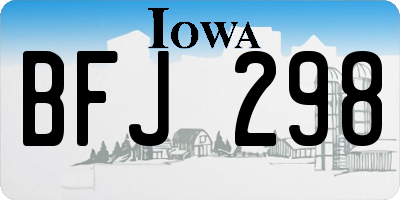 IA license plate BFJ298