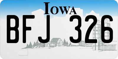 IA license plate BFJ326