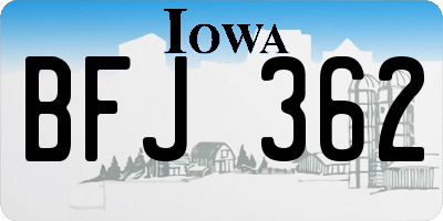 IA license plate BFJ362
