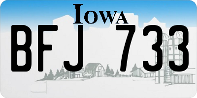 IA license plate BFJ733
