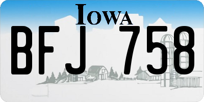 IA license plate BFJ758