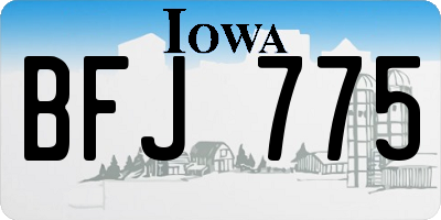 IA license plate BFJ775
