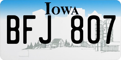 IA license plate BFJ807