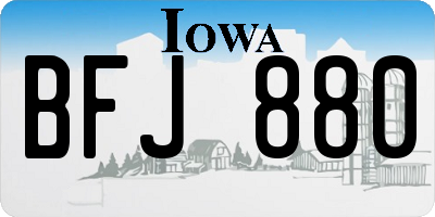 IA license plate BFJ880