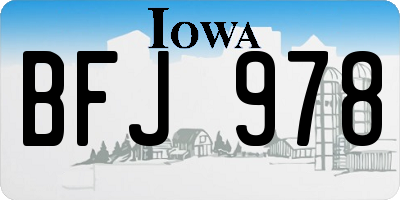IA license plate BFJ978