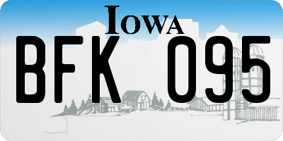 IA license plate BFK095