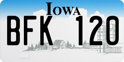 IA license plate BFK120