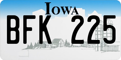 IA license plate BFK225