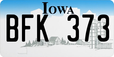IA license plate BFK373