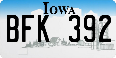 IA license plate BFK392