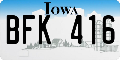 IA license plate BFK416