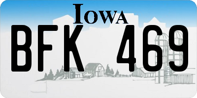 IA license plate BFK469