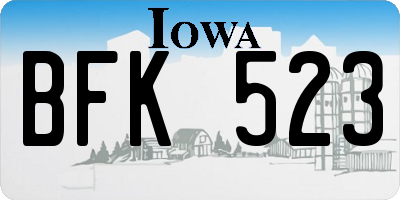 IA license plate BFK523