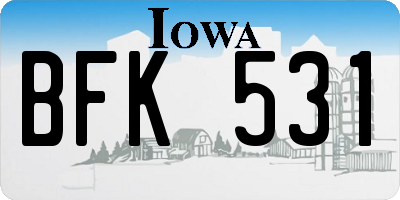 IA license plate BFK531