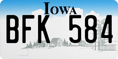 IA license plate BFK584