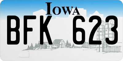 IA license plate BFK623