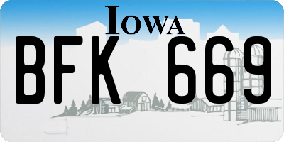 IA license plate BFK669