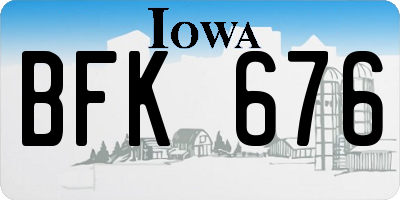 IA license plate BFK676