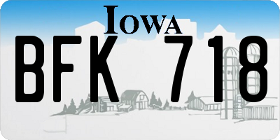 IA license plate BFK718