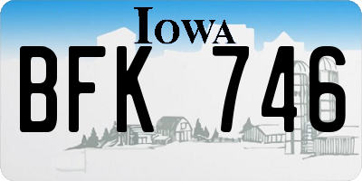 IA license plate BFK746