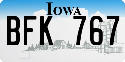 IA license plate BFK767