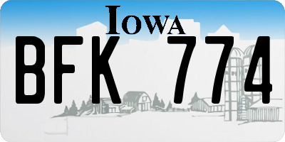 IA license plate BFK774