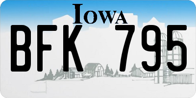 IA license plate BFK795