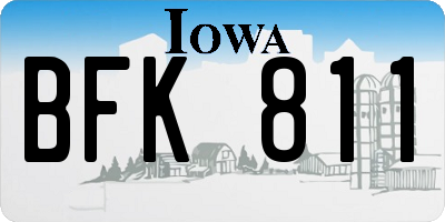 IA license plate BFK811
