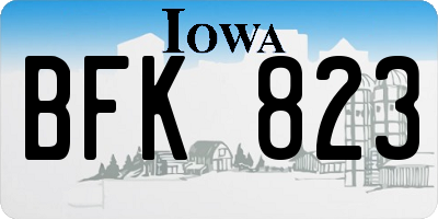 IA license plate BFK823