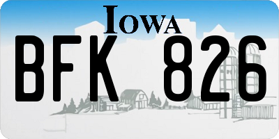 IA license plate BFK826