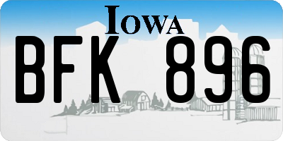 IA license plate BFK896