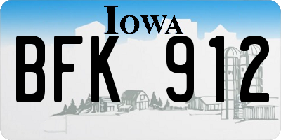 IA license plate BFK912