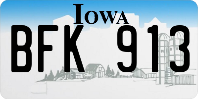 IA license plate BFK913