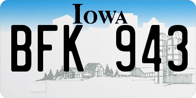 IA license plate BFK943