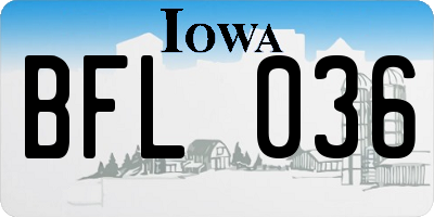 IA license plate BFL036