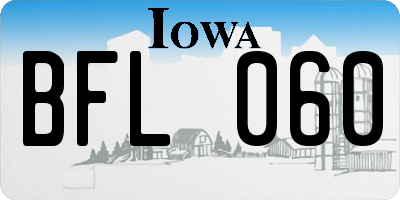 IA license plate BFL060