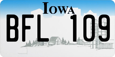 IA license plate BFL109