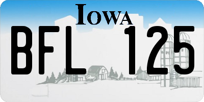 IA license plate BFL125