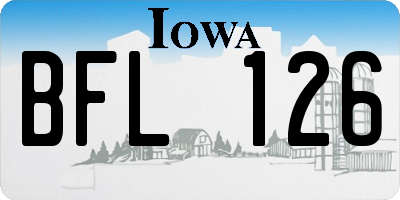 IA license plate BFL126