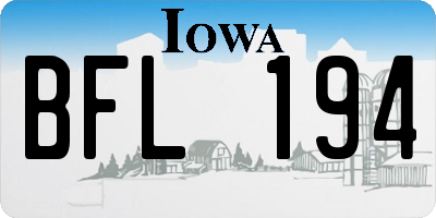 IA license plate BFL194