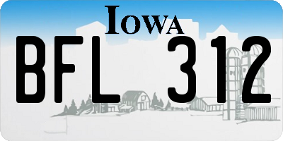 IA license plate BFL312