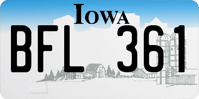 IA license plate BFL361