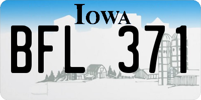 IA license plate BFL371