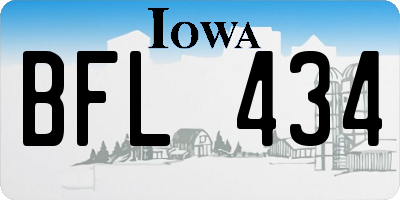 IA license plate BFL434