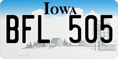 IA license plate BFL505